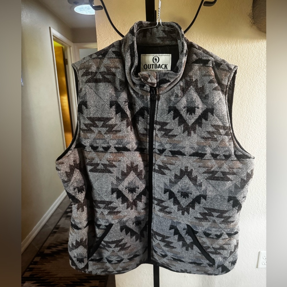 Outback Gray and Black Patterned Vest